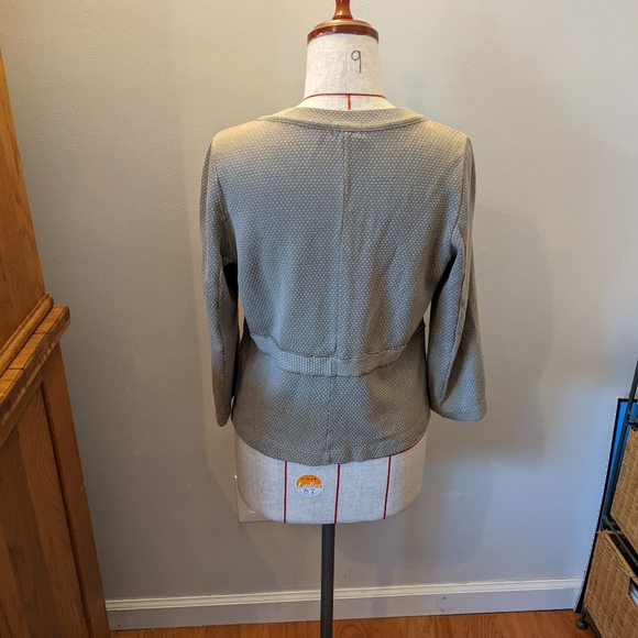 Transit Par Such Italy Cardigan Sweater Blazer Button Front Beige Sz Itly 3 US M - Picture 4 of 6